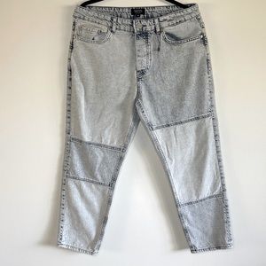 Boohoo MAN Panel Jeans Ice Blue 36 Baggy acid wash